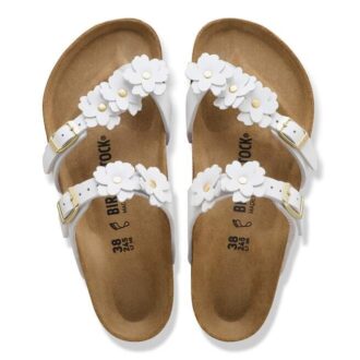 Adorno floral Mayari en piel natural
