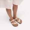 Adorno floral Mayari en piel natural