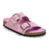 Arizona Big Buckle Cuero natural charol brillante rosa fondant