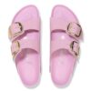 Arizona Big Buckle Cuero natural charol brillante rosa fondant
