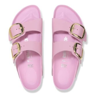 Arizona Big Buckle Cuero natural charol brillante rosa fondant