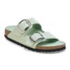 Arizona Big Buckle de charol de cuero natural