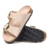 Arizona Big Buckle de charol de cuero natural