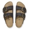 Arizona Big Buckle Textile Raffia Black