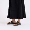 Arizona Big Buckle Textile Raffia Black