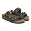 Arizona Big Buckle Textile Raffia Black