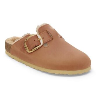 Boston Big Buckle Shearling Cuero natural engrasado