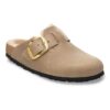 Boston Big Buckle Shearling Cuero natural engrasado