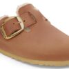 Boston Big Buckle Shearling Cuero natural engrasado