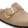Boston Big Buckle Shearling Cuero natural engrasado