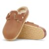 Boston Big Buckle Shearling Cuero natural engrasado