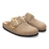 Boston Big Buckle Shearling Cuero natural engrasado