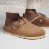 Boston Big Buckle Shearling Cuero natural engrasado
