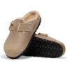 Boston Big Buckle Shearling Cuero natural engrasado