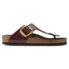 Gizeh Big Buckle Cuero natural charol brillante chocolate