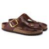 Gizeh Big Buckle Cuero natural charol brillante chocolate