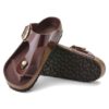 Gizeh Big Buckle Cuero natural charol brillante chocolate