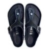 Gizeh Big Buckle de piel natural charol negro