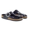 Gizeh Big Buckle de piel natural charol negro