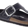 Gizeh Big Buckle de piel natural charol negro