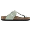 Gizeh Big Buckle de piel nobuk en color matcha