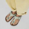 Gizeh Big Buckle de piel nobuk en color matcha