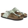 Gizeh Big Buckle de piel nobuk en color matcha