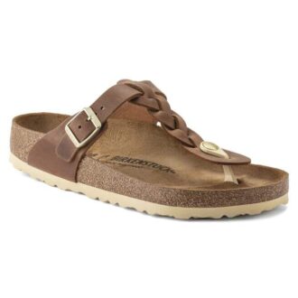 Gizeh de cuero natural trenzado y engrasado
