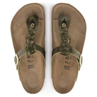 Gizeh de cuero natural trenzado y engrasado