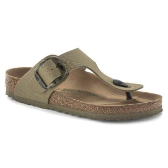 Gizeh Vegan Big Buckle Textil Caqui Desgastado