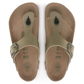 Gizeh Vegan Big Buckle Textil Caqui Desgastado