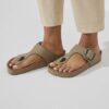 Gizeh Vegan Big Buckle Textil Caqui Desgastado