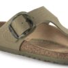 Gizeh Vegan Big Buckle Textil Caqui Desgastado
