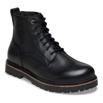 Botas de media caña con cordones Highwood para mujer, de cuero negro