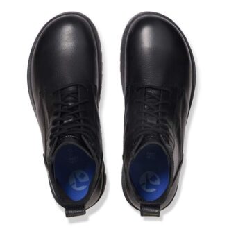 Botas de media caña con cordones Highwood para mujer, de cuero negro