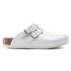 Kay Soft Footbed de cuero blanco