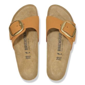 Madrid Big Buckle Cuero Nubuck Naranja Quemado
