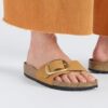 Madrid Big Buckle Cuero Nubuck Naranja Quemado