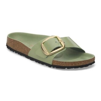 Madrid Big Buckle de charol de piel natural