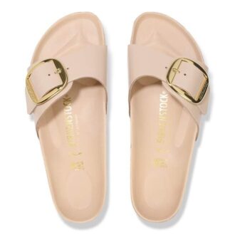 Madrid Big Buckle de charol de piel natural