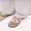 Madrid Big Buckle de charol de piel natural