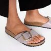 Madrid Big Buckle de charol de piel natural