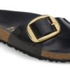 Madrid Big Buckle de charol de piel natural