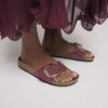 Madrid Big Buckle de charol de piel natural
