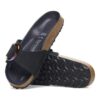 Madrid Big Buckle de piel nobuk negra