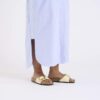 Madrid Big Buckle de rafia textil