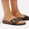 Madrid Big Buckle de rafia textil