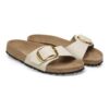 Madrid Big Buckle Lona textil color cáscara de huevo