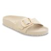 Madrid con Big Buckle y charol de cuero natural perlado