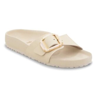 Madrid con Big Buckle y charol de cuero natural perlado